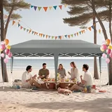 NAIZY Faltpavillon 3x6 m Pavillon Wasserdicht Gartenpavillon mit Tragetasche Faltbar Zelt Polyester Partyzelt UV-Schutz Metall-Verstrebungen, Hellgrau
