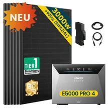 solarmars Balkonkraftwerk monokristallin 3000 W inkl. Anker Solix Solarbank 4 E5000 Pro 500 W