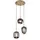 GLOBO Blacky I 3-flg. 46 cm rund Messing mit Rauchglaskugeln