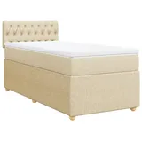 vidaXL Boxspringbett mit Matratze Creme 80x200 cm Stoff