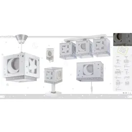 Dalber Kinder Deckenleuchte 3 Lichter Moonlight Grau 63233NE