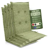 Petsation Florence Hochlehner Auflage – Gartenstuhlauflage Hochlehner mit Schaumstoff Polster, Outdoor Kissen & Stuhlkissen für Gartenstuhl, Sitzkissen Stuhl & Sitzkissen Bank, Outdoor (4, Olive)