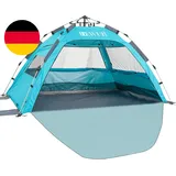 Dewur Strandmuschel 2-4 Personen Pop up Strandzelt Mit Sonnensegel UPF 50+ UV So