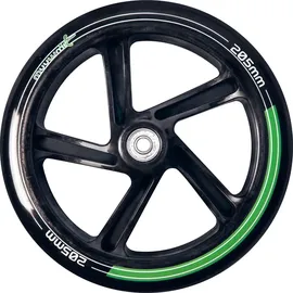 Muuwmi Aluminium Scooter 205 mm ABEC 7, GS-geprüft, höhenverstellbar, XL-Deck, grün-blau-schwarz