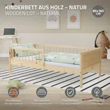 ML-Design Kinderbett ML-Design 80 x 160 cm Kiefer natur beige