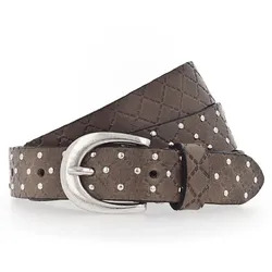 b.belt Lilou Nietengürtel Leder (grau taupe grau taupe) Gürtel   Braun Damen 