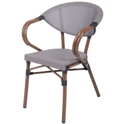 Stapelstuhl 2er Set, braun: Eleganter Outdoor-Komfort im Bambus-Look