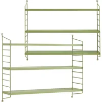[en.casa] Modulares Wandregal Strängnäs 2er Set Olivgrün