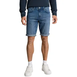 Tom Tailor Herren TTJOSH REGULAR SLIM Jeans Shorts, blau, Uni, Gr. 38