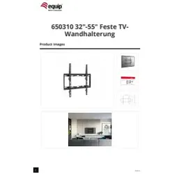 EQUIP Feste TV-Wandhalterung 32"-55" 650310
