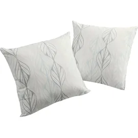 ADAM Audio Adam Dekokissen Kissenhülle Wave, aus Bio-Baumwolle, Kissenhülle ohne Füllung, 1 Stück beige|grau 40 cm x 40 cm