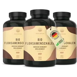 Bio Flohsamenschalen Kapseln - 85% Ballaststoffgehalt, Vegan 3x360 St