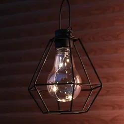 LED Solar Hängeleuchte eckig - Laterne - 3 warmweiße LED - H: 14,5cm - Dämmerung...