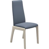 Polsterstuhl STRESSLESS "Laurel", blau (sparrow blau paloma, eiche gekalkt), B:57cm H:105cm T:60cm, Leder PALOMA: PALOMA ist ein durchgefärbtes Semianilin-Möbelleder mit natürlicher Narbung., Stühle, Polsterstuhl, High Back, Größe M, mit abgerundeten Beinen in Eiche gekalkt