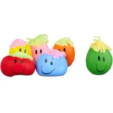 Relaxdays 10022531 Knautschball 6 cm, mit Grimasse/Haaren, Antistressball knetbar, Farblich und Modell sortiert