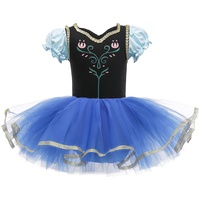 Lito Angels Prinzessin Anna Ballettkleid Ballerina Kostüm für Kinder Mädchen, Ballett Kleid Tutu Tanzkleid, Größe 7-8 Jahre, Blau