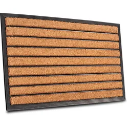Fußmatte HANSE HOME "Mix Mats Gummi Kokos Striped, Türmatte", schwarz (kokos,schwarz), B:45cm H:20mm L:75cm, Kokos, Teppiche, Strapazierfähig, pflegeleicht, robust, wetterfest, UV-beständig