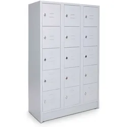 CEHA Schließ- und Fächerschrank mit 105 cm Breite und 15 Fächer lichtgrau/lichtgrau