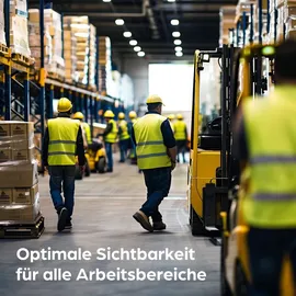 Prowiste 4 Warnwesten Auto Set mit Tasche – e EN ISO 20471, – Ideal für Auto, BAU – Universalgröße - Gelb