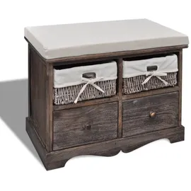 vidaXL Sitzbank Truhenbank Braun 62 x 33 x 42 cm