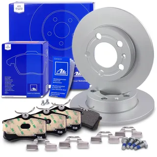 ATE Bundle ATE | 2 Bremsscheiben Voll 230mm + Bremsbeläge Hinten VW GOLF 4 AUDI SKODA SEAT