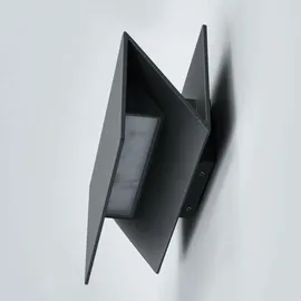 LUCANDE Außenwandleuchte Aluminium 10,9 cm x 27 cm x 15,4 cm spritzwassergeschützt schwarz