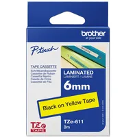Brother Original TZe 611 Laminiertes Band - Schwarz auf