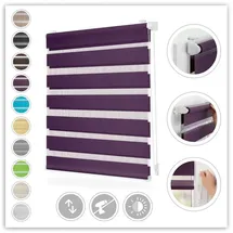 Lichtblick Duo Rollo / Doppelrollo Klemmfix 50 x 150 cm brombeer