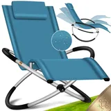 Kesser KESSER® Relaxliege Liegestuhl Gartenliege Gartenstuhl Klappstuhl faltbar Schwungliege Schaukelsessel ergonomische Relaxsessel wetterfest 180 kg Belastung 174 x 78 x 89 cm