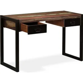 vidaXL Schreibtisch mit 2 Schubladen Altholz Massiv 120x50x76 cm