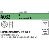 Bufab Sechskantmutter ISO 4032 M12 8 feuerverz. 500 Stück