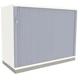 FM Büromöbel Rollladenschrank Kunststoff 100 cm weiß 1 Fachboden