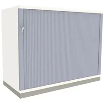 FM Büromöbel Rollladenschrank Kunststoff 100 cm weiß 1 Fachboden
