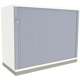 FM Büromöbel Rollladenschrank Kunststoff 100 cm weiß 1 Fachboden