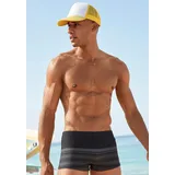 VENICE BEACH Herren, Boxer-Badehose schwarz|grau M