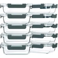 Luxuskollektion Glas-Frischhaltedosen Set 625 ml 10 Stück Mahlzeiten