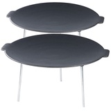 Rosenstein & Söhne 2er Pack Grillschale aus emailliertem Gusseisen, & 45 cm