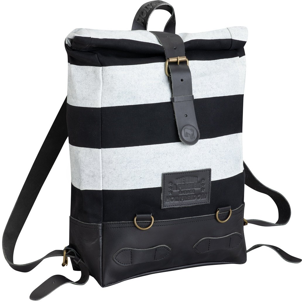 HolyFreedom Roll-Top Striped Rucksack, schwarz-weiss, Größe M 11-20l 21-30l für Männer