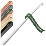 JK Trade Schuhlöffel 62cm Edelstahl poliert (1-tlg., extra lang & stabil), Metall Schuhanzieher lang zum Stehen, Aufhängbar, 2mm Extra Stabil silberfarben