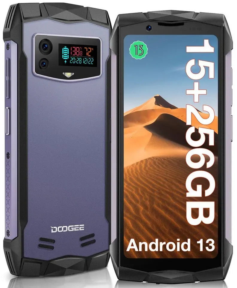 DOOGEE Smini Outdoor Mobile Phone without Contract Android 13, 15GB + 256GB Handy (4.5 Zoll, 256 GB Speicherplatz, Android 13.0Wlan, USB, Bluetooth) lila