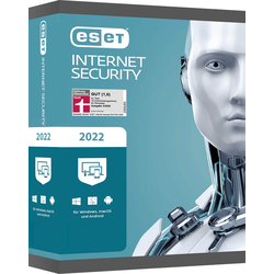 ESET Internet Security 2022 PC/Mac/Mobilgeräte | 1 Gerät | 1 Jahr