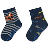 Sterntaler ABS Socken 2er-Pack Bagger + Autos in marineblau | Gr.: 18