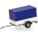 HERPA PKW Planenanhänger 1:87 Blau/Weiß 051576-006
