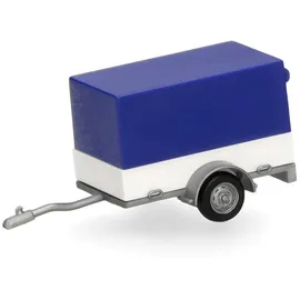 HERPA PKW Planenanhänger 1:87 Blau/Weiß 051576-006