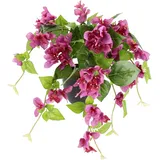 Flair Flower Künstliche Bougainvillea mit roten Blüten im Topf Drillingsblume Blumen Pflanzen Kunstpflanzen Kunstbäume Dekopflanzen Kunstblumen Deko Hängend Hängeblumen Rankende Seidenblume Hängeampel Girlande