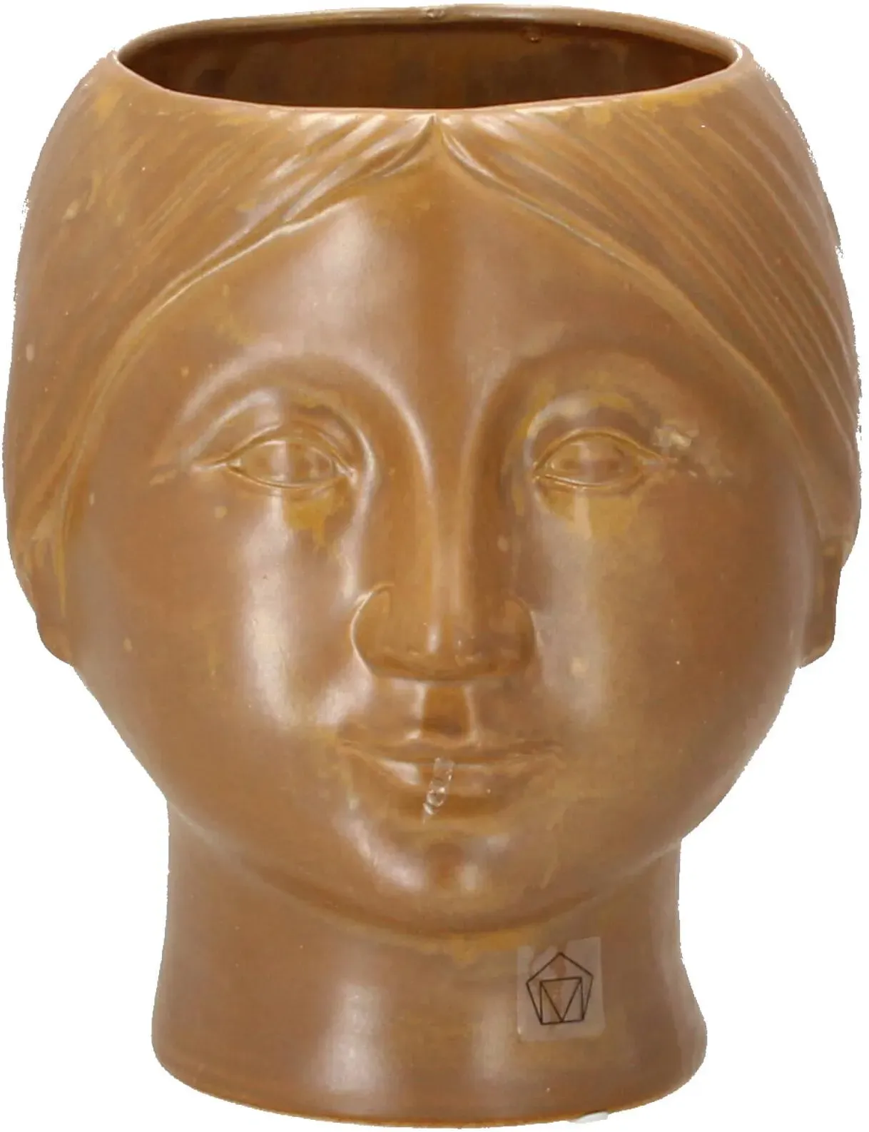 Villa Collection Blumentopf klein Gesicht braun