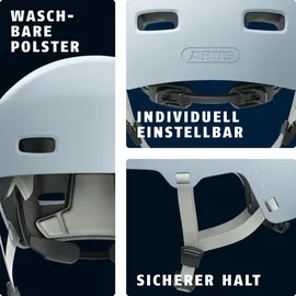 ABUS Fahrradhelm XOXO - Cityhelm im Skater-Look - Helm für Skateboard, Fahrrad, cooter - mit optimiertem Kinnpolster - für Jugendliche und Erwach... - Blau