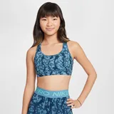 Nike Pro Swoosh Allover Print wendbarer Sport-BH Mädchen 478 armory navy/aegean storm/green frost S 128-137 cm