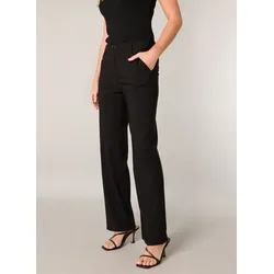 Stoffhose BASE LEVEL, Damen, Gr. 46, Länge 32, schwarz, Stoff, Obermaterial: 77% Viskose, 20% Nylon, 3% Elasthan, unifarben, casual, normal, Hosen, mit Schlag und Elasthan
