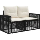 vidaXL Garten-Sofa 2-Sitzanzahl Schwarz